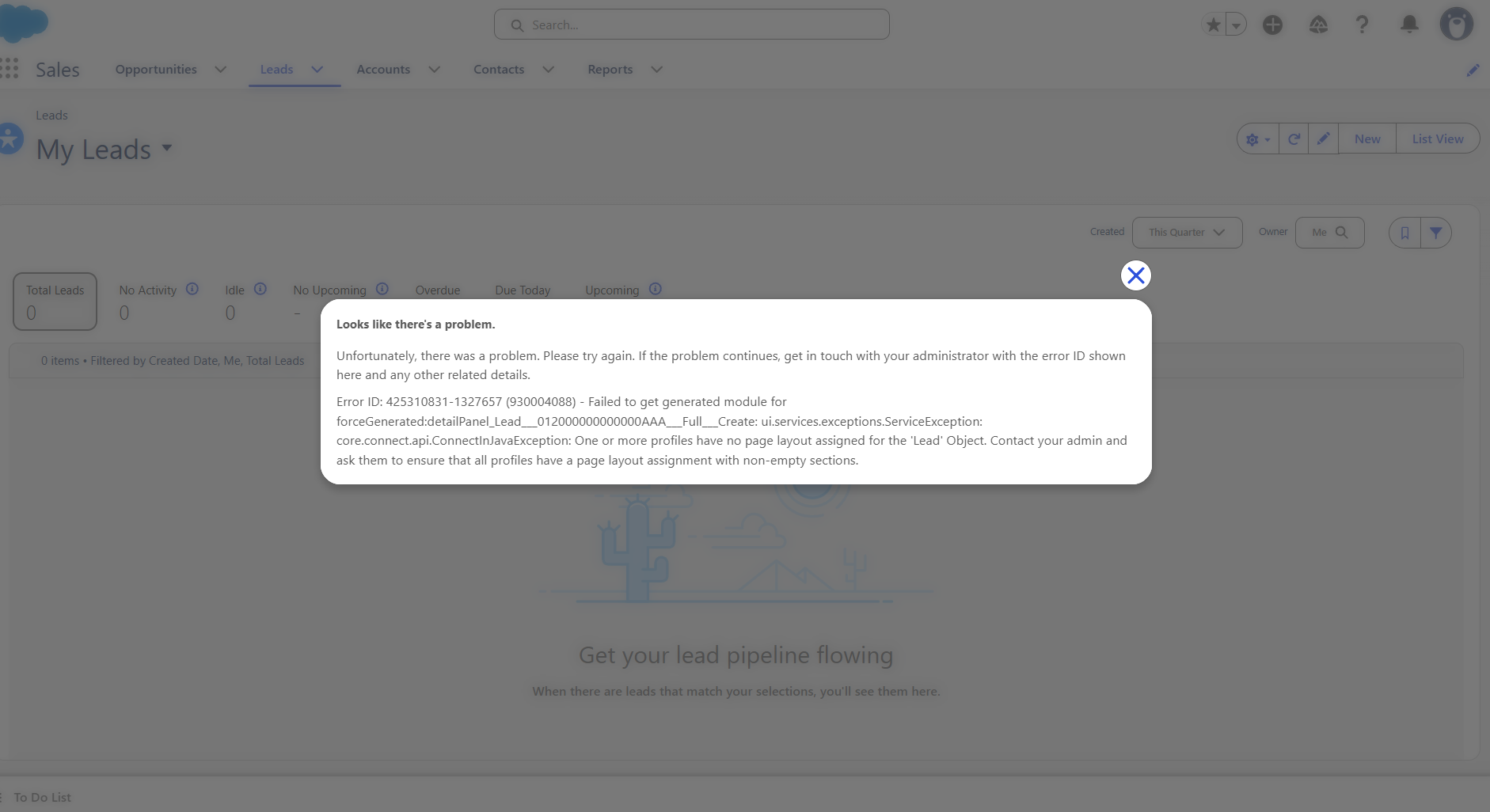 Error without Page Layout Assignment assignment on Permission Set