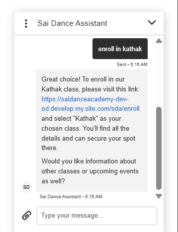 Agentforce assistant recommending classes