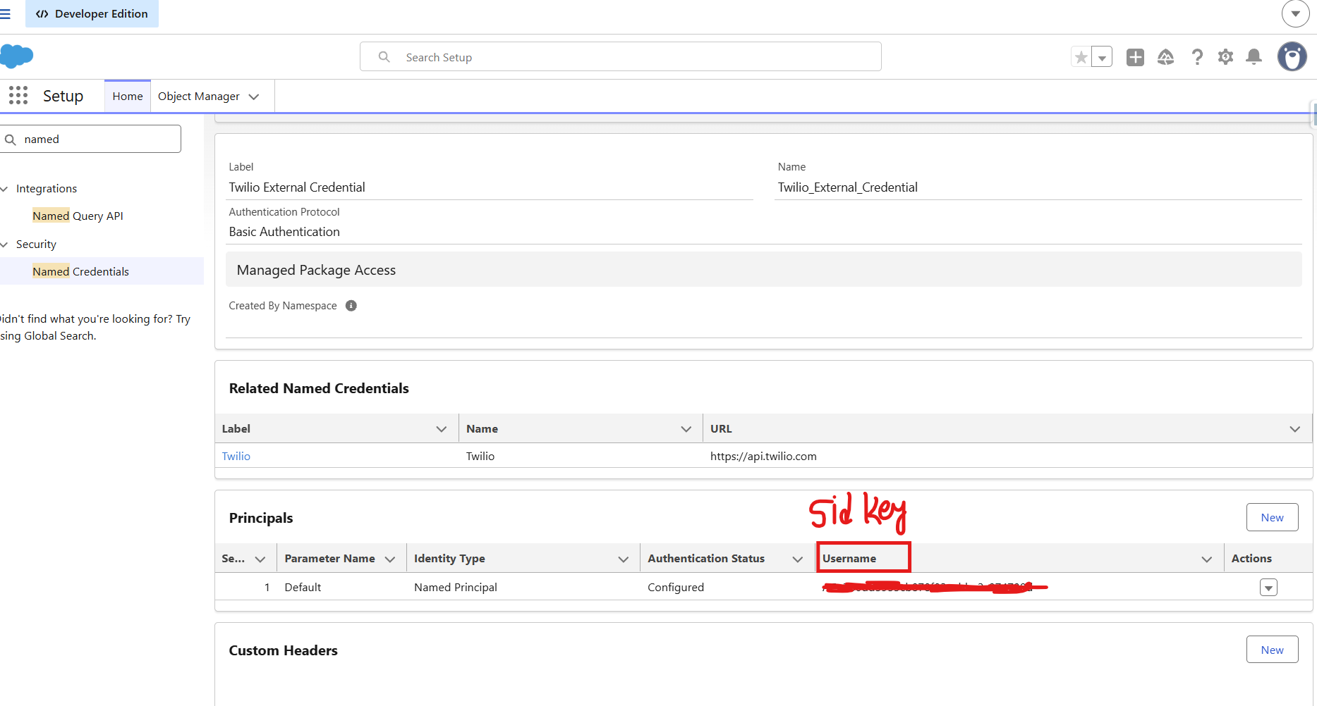 Named Credential linked to External Credential with Principals configured