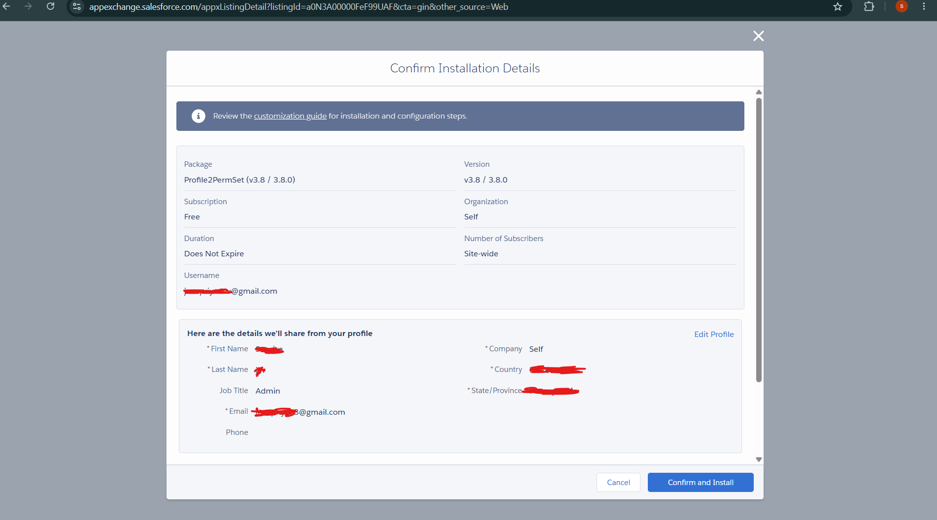 Download the package from AppExchange