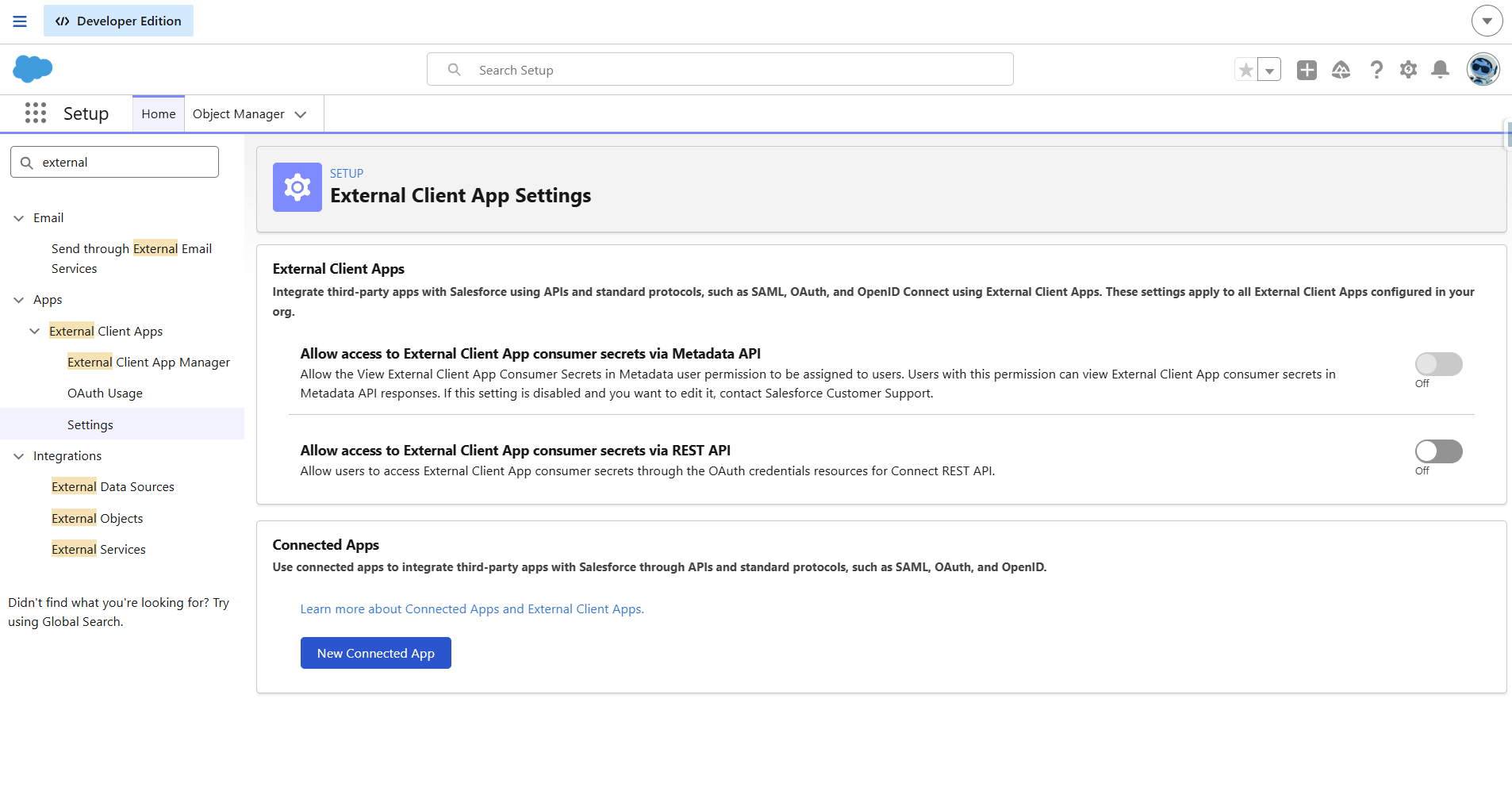 Create a Connected App for the Tooling API