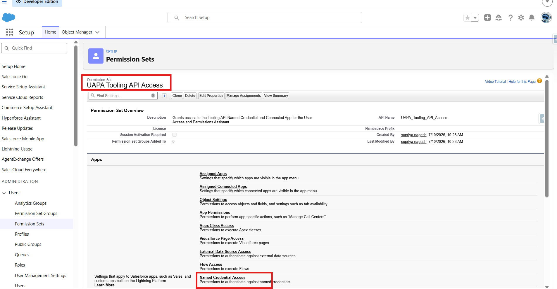 Create a Permission Set to use the Named Credential