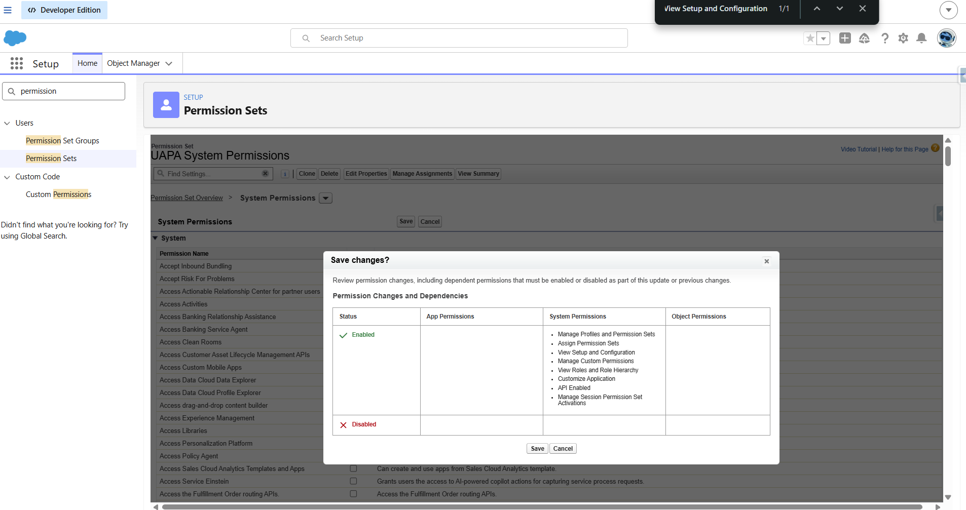 Verify required System Permissions